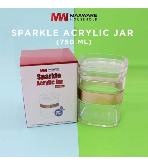 New High Quality Sparkling Crystal Acrylic storage Jar Food Grade Crystal Clear 750ml